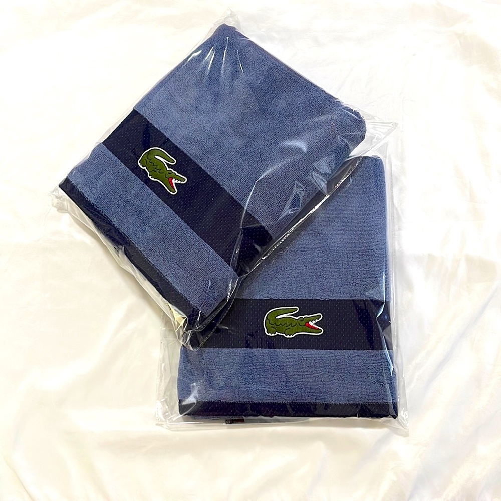Lacoste Stripe Anti-Microbial Towel (2pcs)